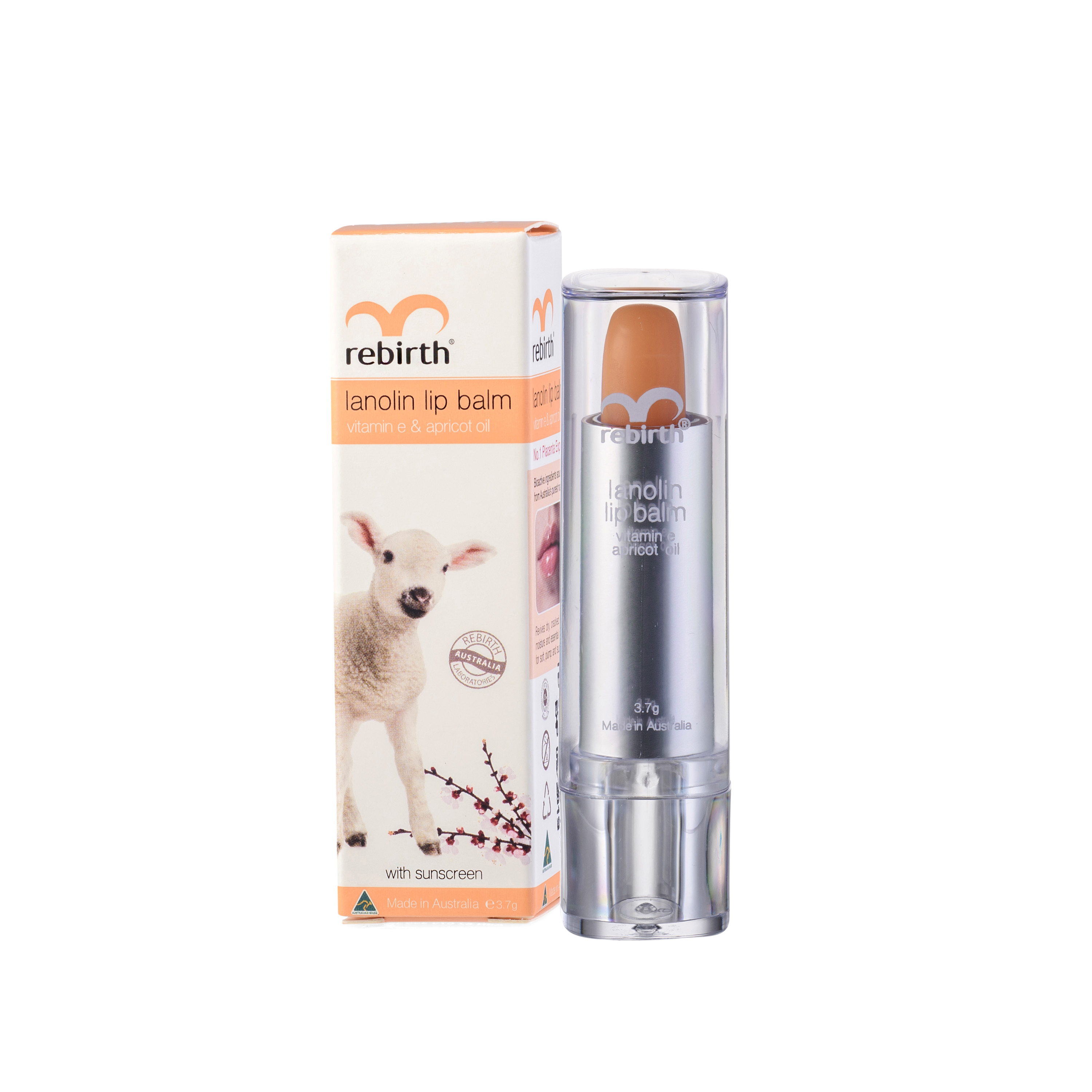 Lanolin Lip Balm with Vitamin E & Apricot Oil (RB14) 3.7g (with